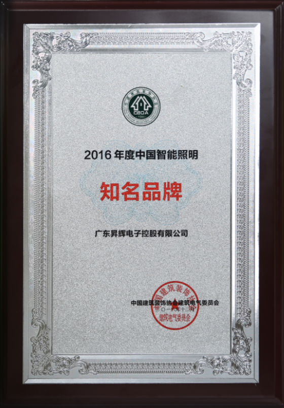 2016年度中國(guó)智能照明知名品牌 2016年度中國(guó)智能照明知名品牌
